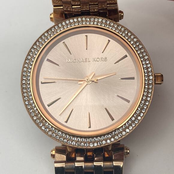 Michael Kors Women's Darci Rose Gold Tone Watch 39mm New Battery - Wrist 5.5 WR - Picture 2 of 10